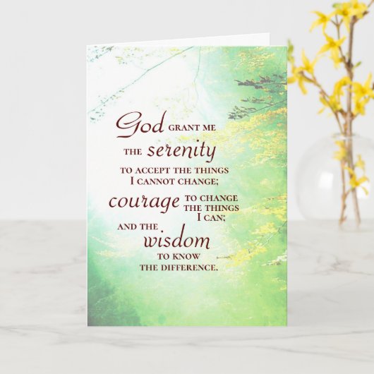 Carte Serenity Prayer (Fleur jaune)