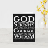 Carte Serenity Prayer Na Aa Sober Recovery  (Fleur jaune)