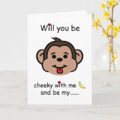 Carte Serez-Vous Cheeky Avec Moi, Singe de la Saint-Vale (Fleur jaune)