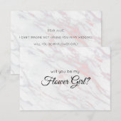 Carte Serez-vous ma Demoiselle d'Honneur Fleur Rose et M (Devant / Derrière)