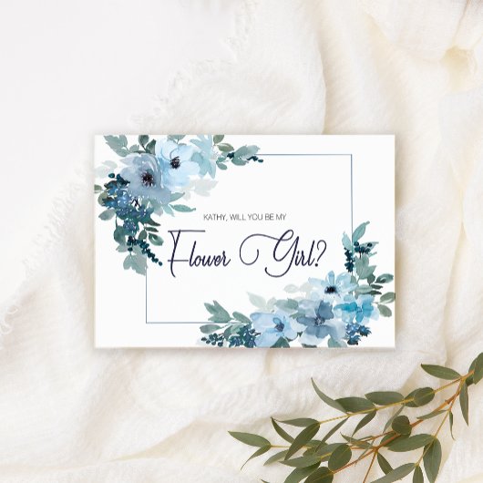 Carte Serez-vous ma Demoiselle d'Honneur Fleurs Modernes