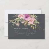 Carte Serez-vous ma demoiselle d'honneur Fleurs roses po (Devant)