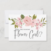 Carte Serez-vous ma Demoiselle d'Honneur Fleurs Roses Ro (Devant)