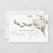 Carte Serez-vous ma demoiselle d'honneur Or Sage Vert (Devant)