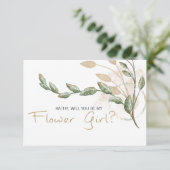 Carte Serez-vous ma demoiselle d'honneur Or Sage Vert (Debout devant)