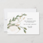 Carte Serez-vous ma demoiselle d'honneur Or Sage Vert (Dos)