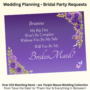 Carte Serez-Vous Ma Femme D'Accueil ? Fleurs mauves viol