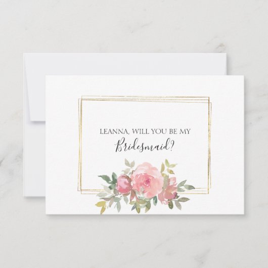 Carte Serez-Vous Ma Femme D'Accueil Luxueuse Rose (Devant)