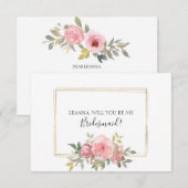 Carte Serez-Vous Ma Femme D'Accueil Luxueuse Rose (Devant / Derrière)