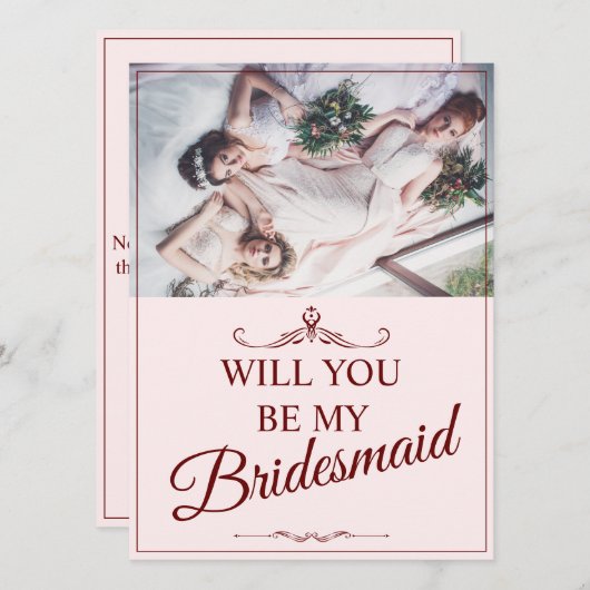 Carte Serez-Vous Ma Femme D'Accueil ? Trois Bridesmaitre (Devant / Derrière)