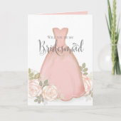 Carte Serez-vous ma femme d'honneur Blush Floral Custom (Devant)