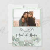 Carte Serez-vous ma femme d'honneur Eucalyptus ? (Devant)