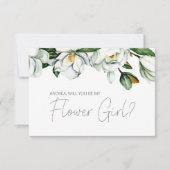 Carte Serez-Vous Ma Fille Fleur Blanc Magnolia (Devant)