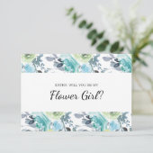 Carte Serez-Vous Ma Fille Fleur Bleu Bleu Jaune Vert (Debout devant)