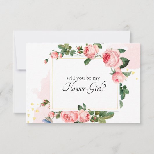 Carte Serez-Vous Ma Fille Fleur Blushing Rose (Devant)