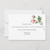 Carte Serez-Vous Ma Fille Fleur Blushing Rose (Dos)