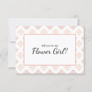 Carte Serez-Vous Ma Fille Fleur Douce Peachy Blush Damas