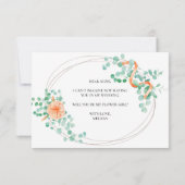 Carte Serez-Vous Ma Fille Fleur Eucalyptus Green Peach (Dos)