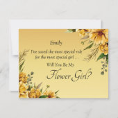 Carte Serez-Vous Ma Fille Fleur ? Fleurs jaunes dorées (Devant)