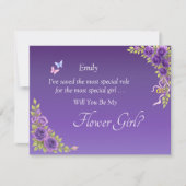 Carte Serez-Vous Ma Fille Fleur ? Fleurs mauves violette (Devant)