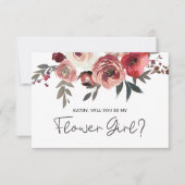 Carte Serez-Vous Ma Fille Fleur Rose Rouge Blush (Devant)