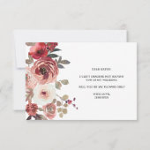 Carte Serez-Vous Ma Fille Fleur Rose Rouge Blush (Dos)