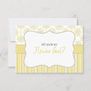 Carte Serez-vous ma fille Flower Bee Jaune et Grey