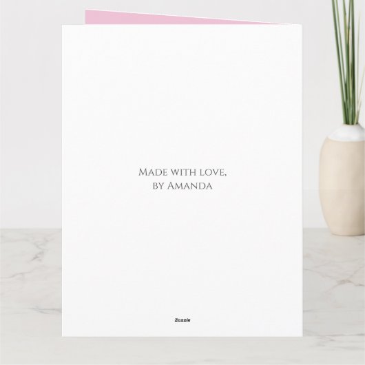 Carte Serez-vous ma fille Flower Mariage Robe Rose migno (Dos)