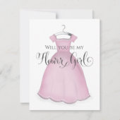 Carte Serez-vous ma Mariage fille Fleur Robe Rose mignon (Devant)