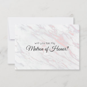 Carte Serez-vous ma Mère d'honneur Marbl rose et gris