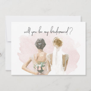 Carte Serez-Vous Ma Proposition D'Époux Rose Aquarelle