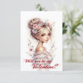 Carte Serez-vous ma Saint-Valentin – Impression d'art ro (Debout devant)