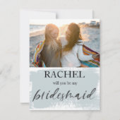 Carte Serez-Vous Ma Servante D'Accueil Photo Moderne Ble (Devant)