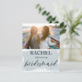 Carte Serez-Vous Ma Servante D'Accueil Photo Moderne Ble (Debout devant)