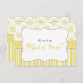 Carte Serez-vous ma servante d'honneur Abeille Jaune et (Devant / Derrière)