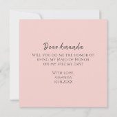 Carte Serez-vous ma servante d'honneur Aquarelle Blush (Dos)