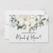 Carte Serez-vous ma servante d'honneur de Floral blanc d (Devant)