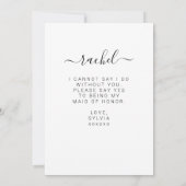 Carte Serez-vous ma servante d'honneur d'une proposition (Dos)