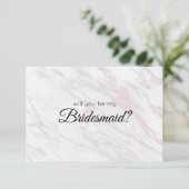 Carte Serez-vous ma servante d'honneur Marbre rose et gr (Debout devant)
