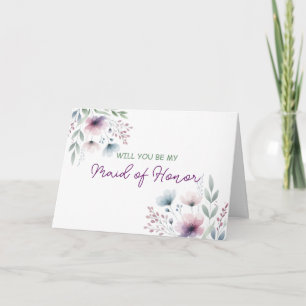 Carte Serez-vous ma servante d'honneur ? Mariage flora