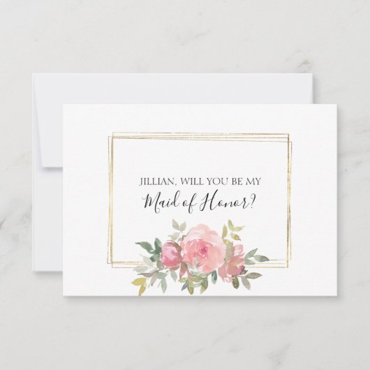 Carte Serez-vous ma servante d'honneur rose vif (Devant)