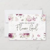 Carte Serez-Vous Mes Filles Fleurs Peonies Rose Floral (Devant)
