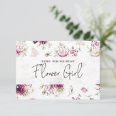 Carte Serez-Vous Mes Filles Fleurs Peonies Rose Floral (Debout devant)