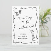 Carte Serez-vous mon...Champagne Doodle Bridal Propositi (Debout devant)