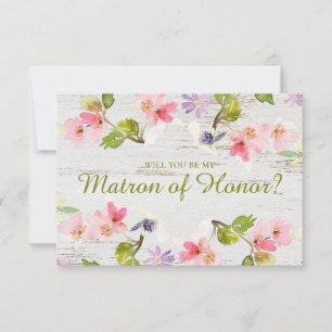 Carte Serez-vous mon chef d'honneur des fleurs roses rus