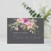 Carte Serez-vous mon chef d'honneur Dusty rose violet (Debout devant)