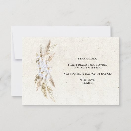 Carte Serez-vous mon chef d'honneur Pastel Boho Neutral (Dos)