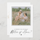 Carte Serez-vous mon chef d'honneur Photo Mariage (Devant / Derrière)