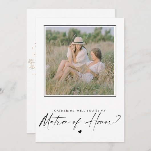 Carte Serez-vous mon chef d'honneur Photo Mariage (Devant / Derrière)