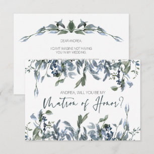 Carte Serez-vous mon chef d'honneur Sage Silver Green